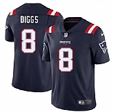 Men & Women & Youth New England Patriots #8 Stefon Diggs Navy 2025 Vapor Limited Stitched Jersey,baseball caps,new era cap wholesale,wholesale hats